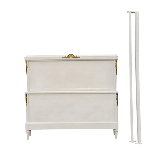 French Louis 16th Style Chalk Painted Queen Size Bed