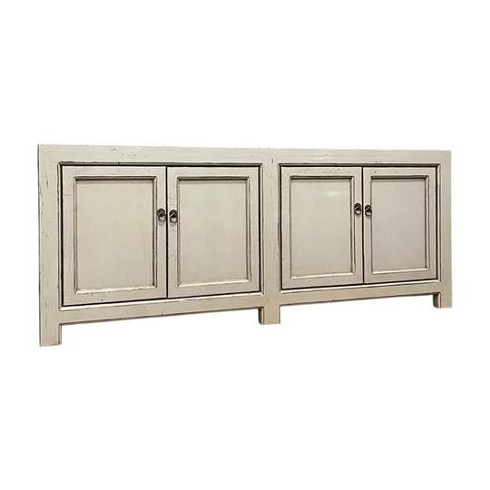 Chinese Grey Lacquered Low Cabinet