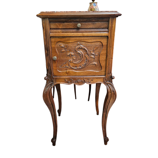Louis XV Style Walnut Bedside Cabinet