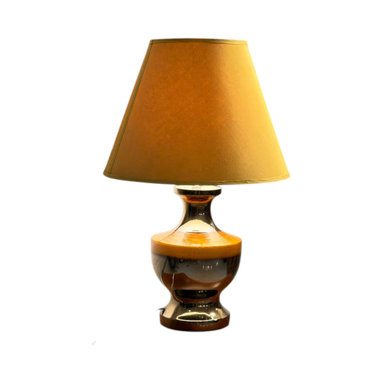 Large Groovy Sunset Ribbed Ceramic Table Lamp – Bold MCM Statement Piece