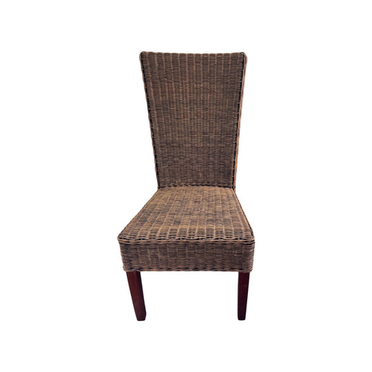 Dining Chairs Set of 6 Rattan Wicker Timber Dining Chairs High Back Coastal