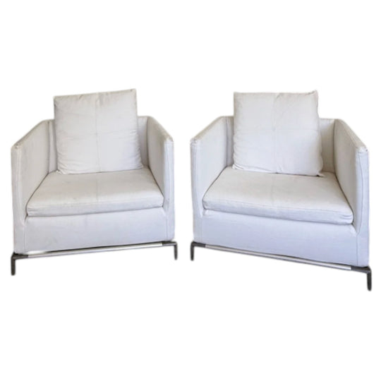 White B&B Italia George contract armchairs
