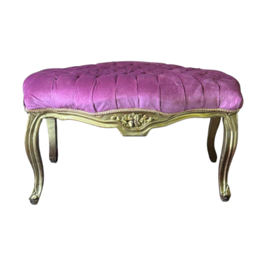 Vintage Louis XV Style Gilt Stool / Ottoman