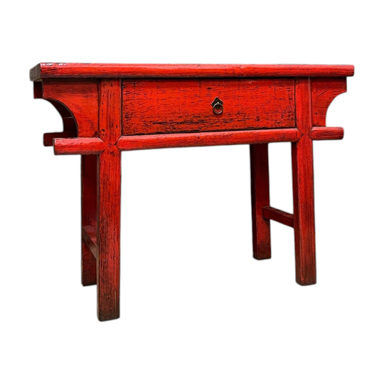 Chinese Red Lacquered Hall Table
