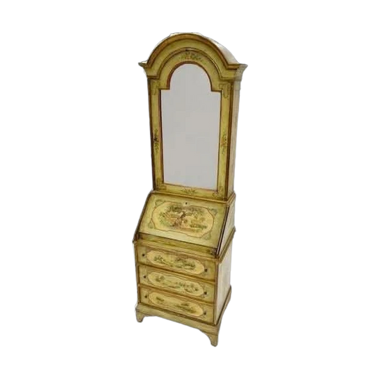 Italian Painted Secretaire Bookcase