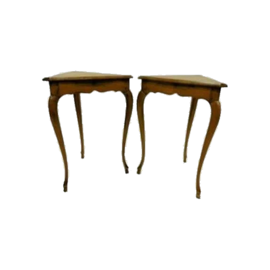 Pair of French Cherrywood corner tables