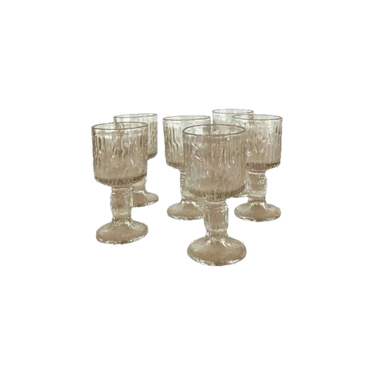 Set of 6 Textured Goblets for Port, Sherry or Sake