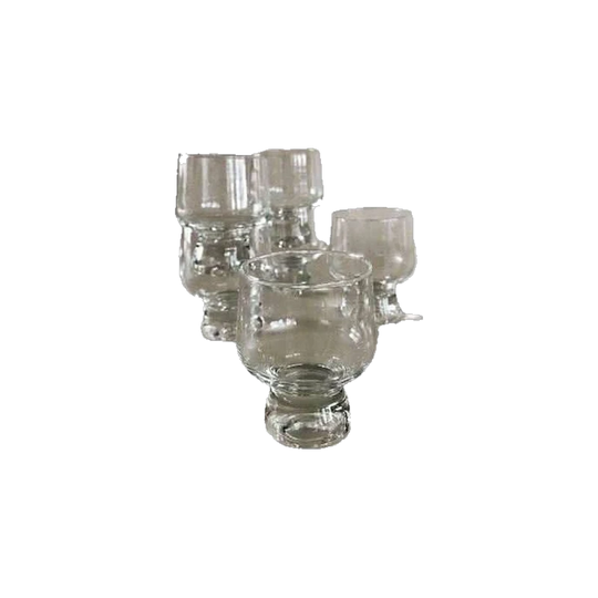 Set of 4 Square-Bowl Wine Goblets, 9.5 cm