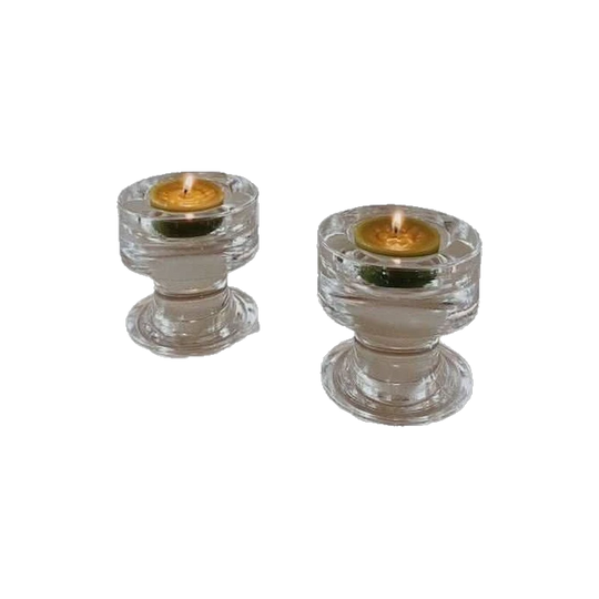 Heavy Glass Tealight Candle Holders