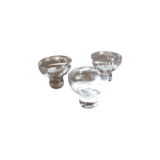 Bormioli Oversized Crystal Dessert Coupe Glasses – Set of 3, Italy