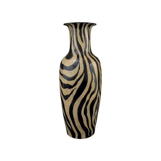 90cm Italian Ceramic Zebra Floor Vase | Postmodern 1970s to 1980s