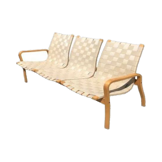 Swedish "Primo" Canvas-Strapped Bench/Sofa by Yngve Ekström