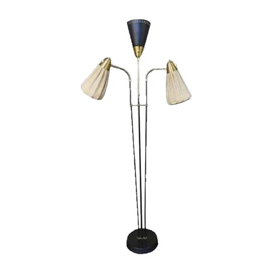 AB Armaturhantverk 1950s Floor Lamp with Original Shades