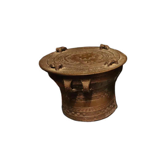 Antique Burmese Rain (Frog) Drum, Bronze, Mandalay, Late 19th to Early 20th Century