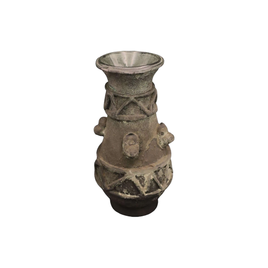 Large Black Murano Glass Scavo Vase, Roman Revival, 1970s