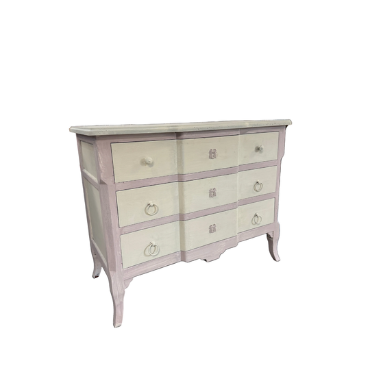 Beautiful empire commode from Provence in a beautiful painted cream and pale pink