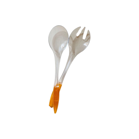 Vintage Italian Acrylic Salad Servers by B. Russio, 32 cm