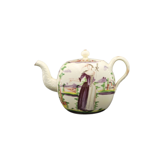 Wedgwood Creamware Teapot – Rhodes Studio Decoration, Shepherdess