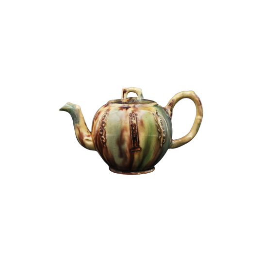Whieldonware-Decorated Creamware One-Cup Teapot