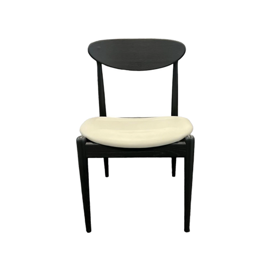 Tony Parker 107 in Charcoal-Stained American Oak with Soft White Leather, Made in Australia