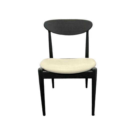Tony Parker 107 in Charcoal-Stained American Oak with Soft White Leather, Made in Australia