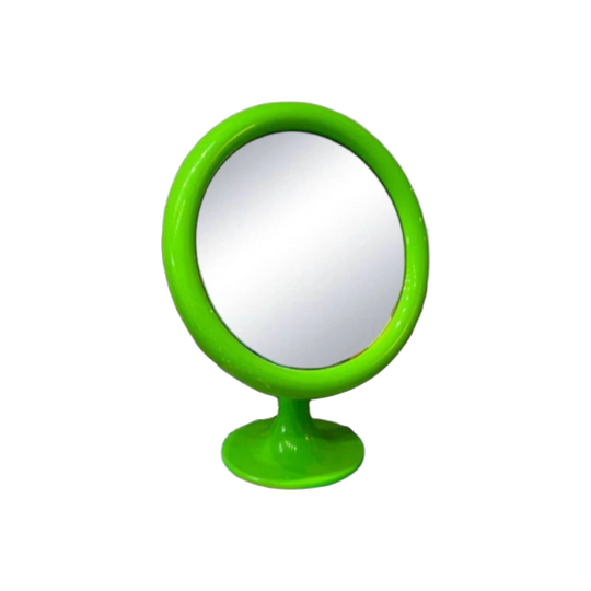 1970s Slime Green Plastic Vanity Mirror with Adjustable Tulip Base