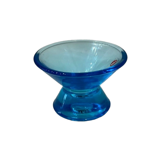 Iittala Kartio Blue Glass Candlestick by Kaj Franck, Finland