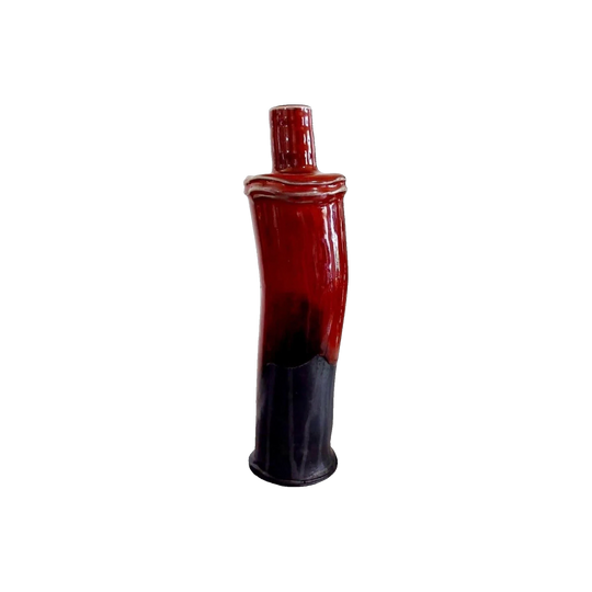 One Tree Hill Pottery Tall Vase in Copper Red and Black Matte Glaze, Unusual Form