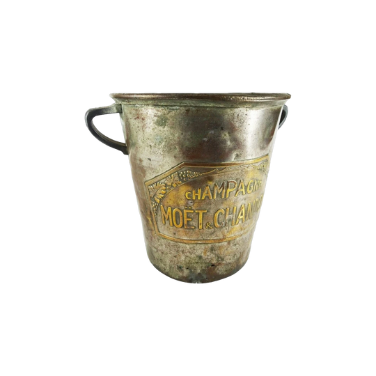 Moet and Chandon French Champagne Bucket, Early 20th Century, Silver Plate on Brass, 19 cm H