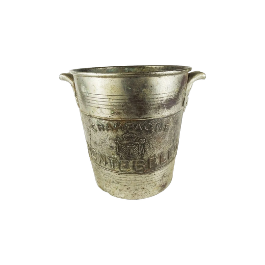 Vintage Montebello French Champagne Bucket, Chrome Finish, Possibly on Copper, 20 cm H