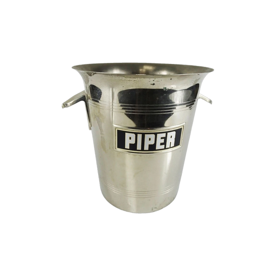 Vintage French Champagne Bucket by Piper (CB 135) – Chrome-Finished Metal, 21 cm