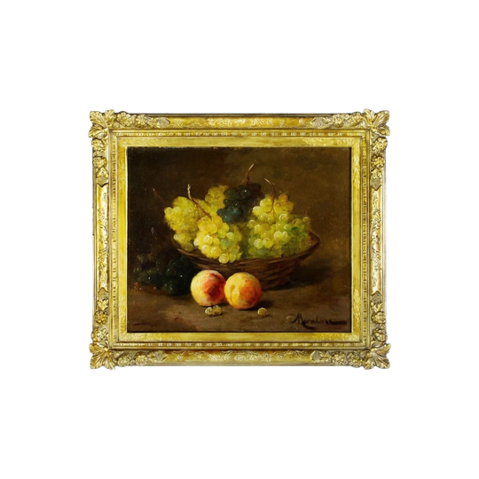Antony P. Morlon (1845–1905), Antique French Still Life, Oil on Canvas, Signed, Period Gilt Frame, 38 x 46 cm