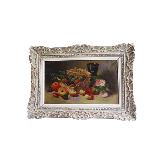 Leon Leblanc (1828–1900) French Still Life, Oil on Canvas, Carved French Frame