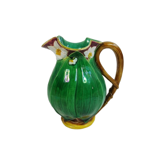 Minton Majolica Water Lily Baluster-Form Jug, c. 1870