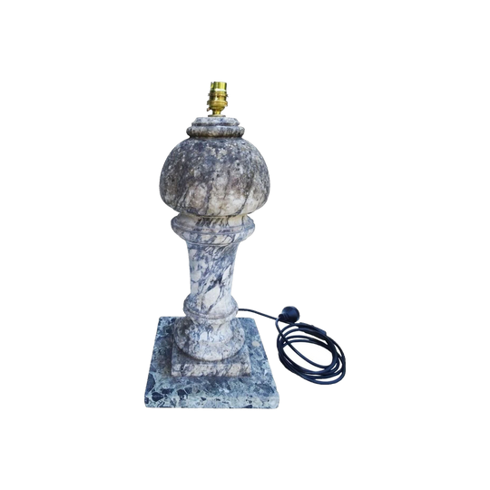 Antique French Carved Marble Finial Table Lamp, Rewired, 51 cm H