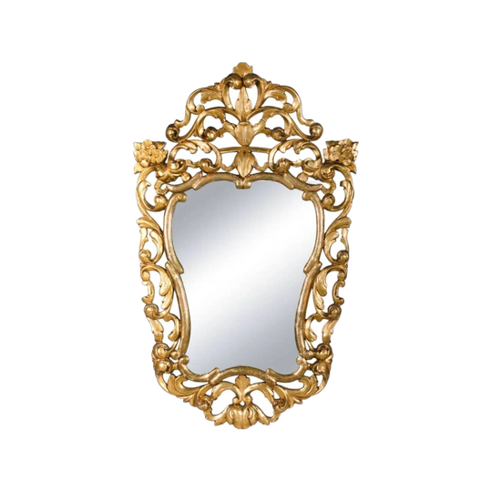 Antique Italian/French Baroque Carved Gilt Wood Wall Mirror