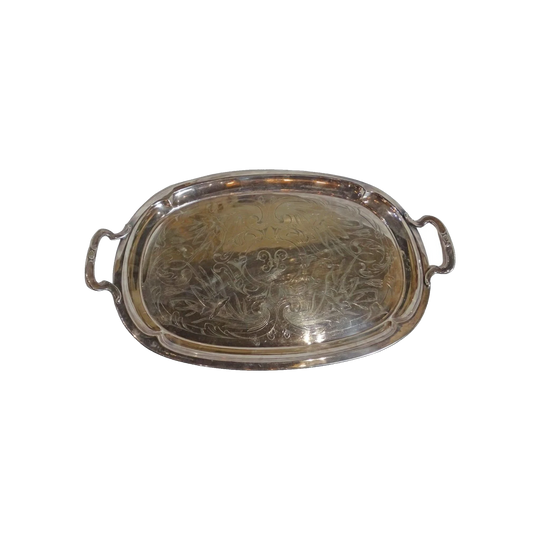 Christofle French Silver-Plated Ornate Serving Tray, 57 x 37 cm