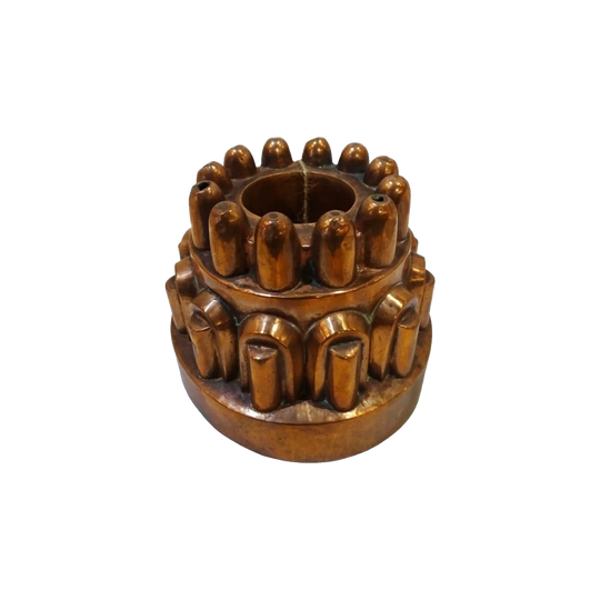 Antique French Copper Aspic Jelly Mould with Bullet-Style Decoration