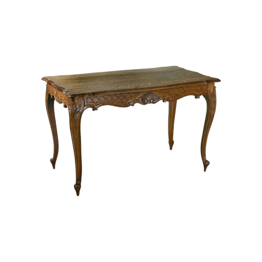 Early 20th Century French Provincial Oak Coffee Table, Louis XV Style