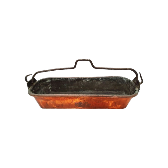 Antique French Copper Poissoniere Fish Kettle Poacher, 60 cm