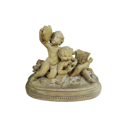 Antique 19th-Century French Terracotta Cherub Figure Group