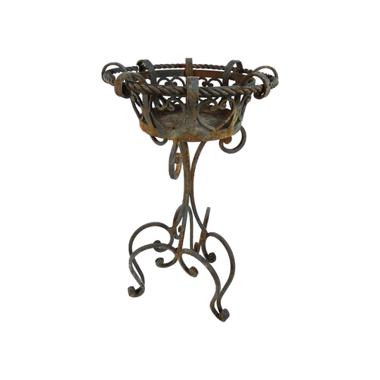 Vintage French Wrought Iron Garden Plant Stand