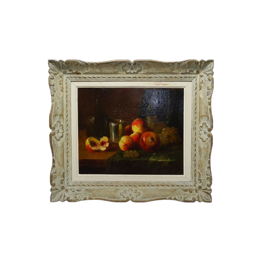Alfred Brunel de Neuville (1852–1941) French Still Life, Signed Oil on Canvas, Period French Washed Frame