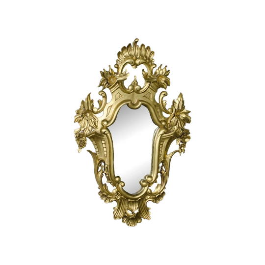 Antique Italian Rococo Carved Giltwood Wall Mirror