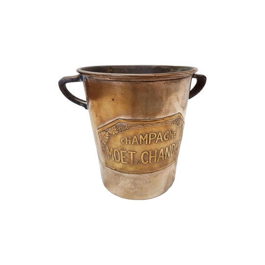 French Moet Chandon Champagne Bucket, Art Deco Period, Silver-Plated Brass, 21 cm