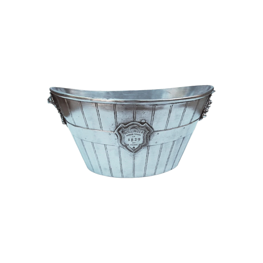 Rare Vintage French Bollinger Pewter Champagne Ice Bucket with Grapevine Handles