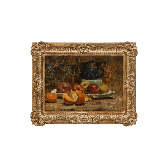 Marius Mangier (1867–1952) French Impressionist Still Life, Signed Oil on Canvas, Period Gilt Frame, 30 x 46 cm