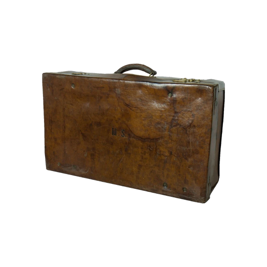 Moynat of Paris Antique French Leather Suitcase / Trunk, LV 26