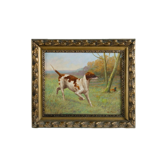 Charles Virion Antique French Oil on Canvas – Pointer