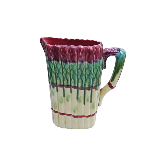 Antique French Majolica Asparagus Jug / Pitcher